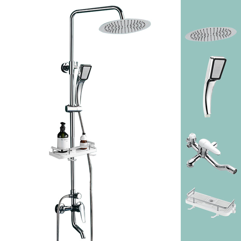 Silver Shower Set Pressurized Shower Head Thermostatic Bathroom Shower Water Faucet