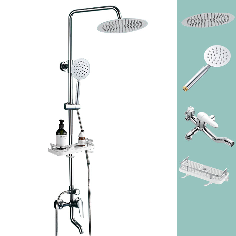Silver Shower Set Pressurized Shower Head Thermostatic Bathroom Shower Water Faucet