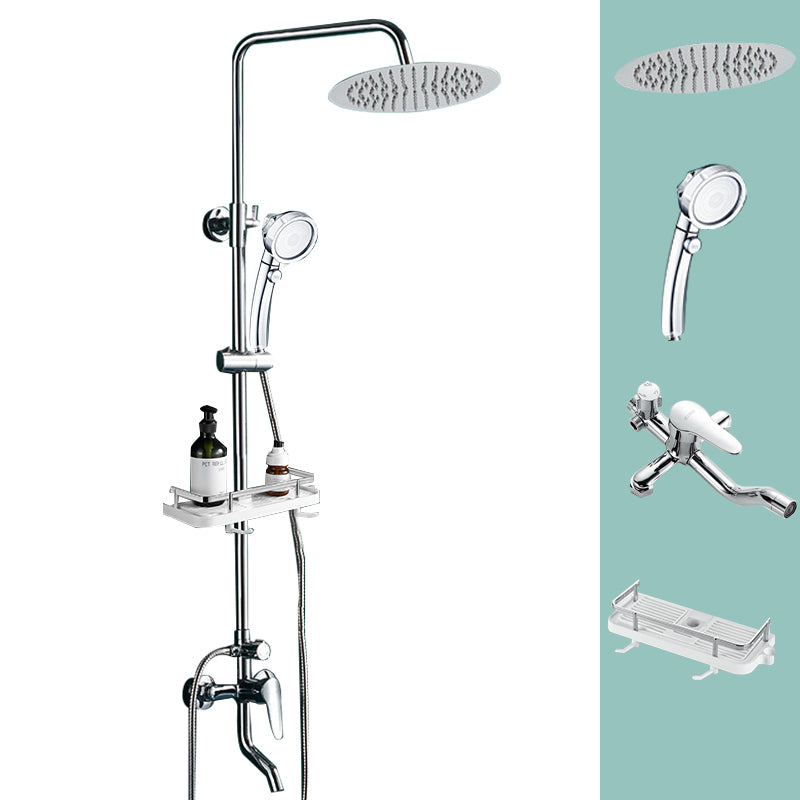 Silver Shower Set Pressurized Shower Head Thermostatic Bathroom Shower Water Faucet