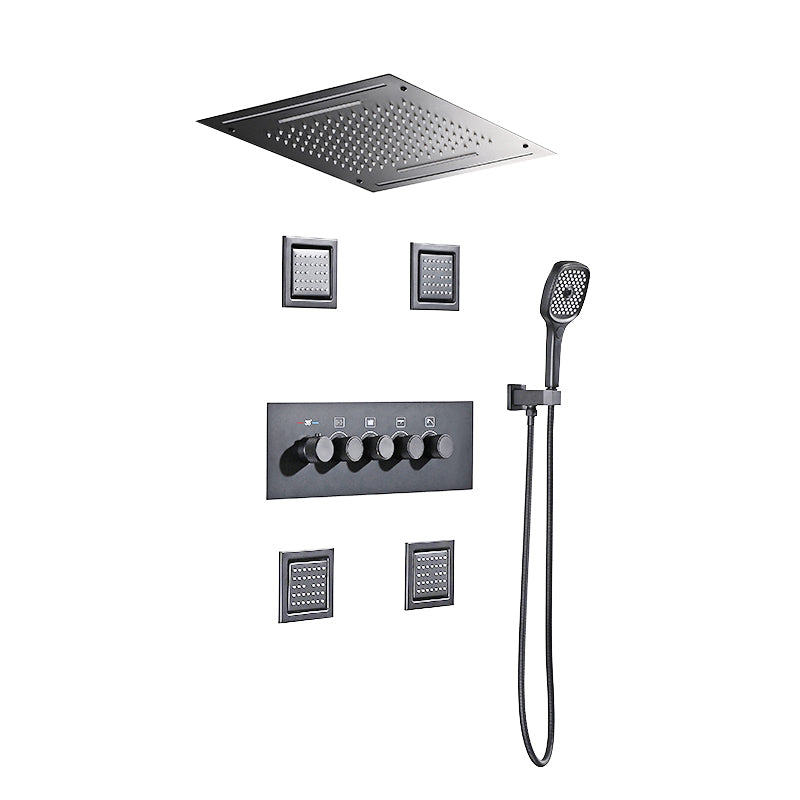 Modern Shower Head Combo Brass Adjustable Water Flow Adjustable Shower Head Shower System