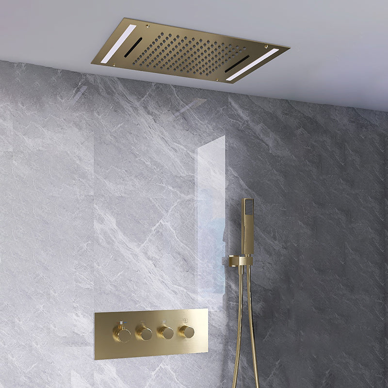 Modern Shower Head Combo Brass Adjustable Water Flow Adjustable Shower Head Shower System