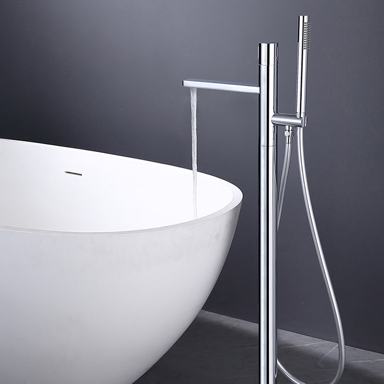 Floor Mounted Metal Freestanding Tub Filler High Arc Freestanding Bathtub Faucet