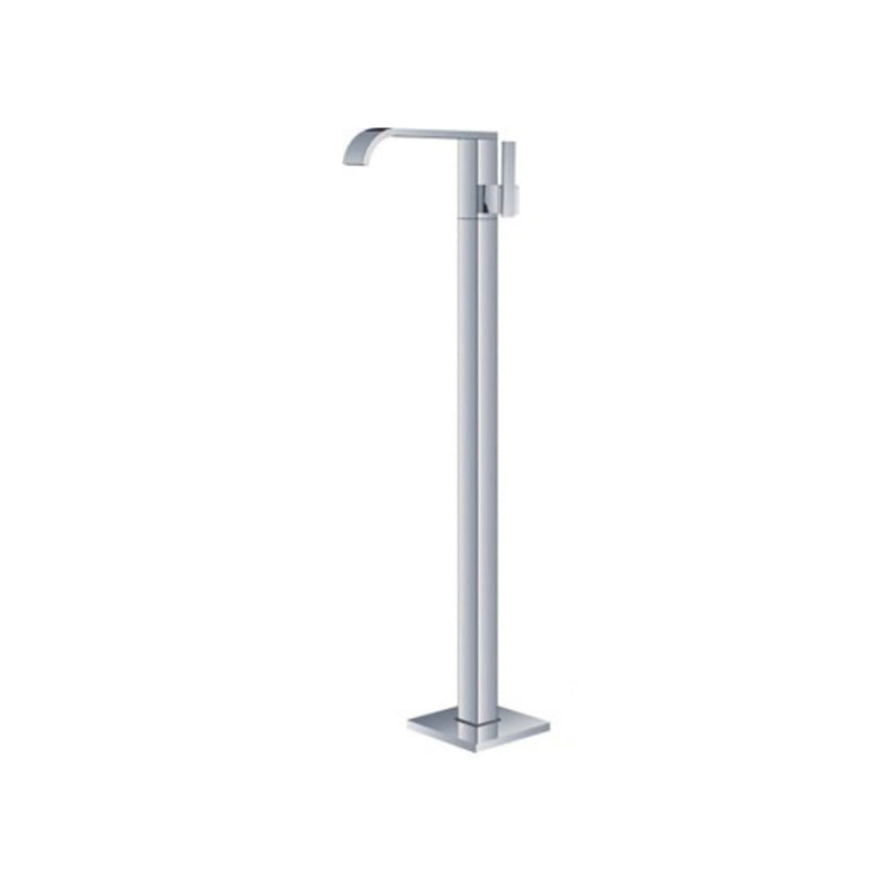 Modern Floor Mounted High Arc Freestanding Tub Filler Metal Freestanding Tub Filler Trim