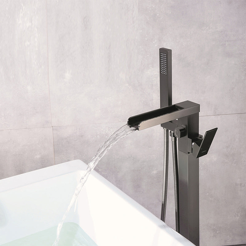 Floor Mounted High Arc Freestanding Tub Filler Copper Freestanding Tub Filler Trim