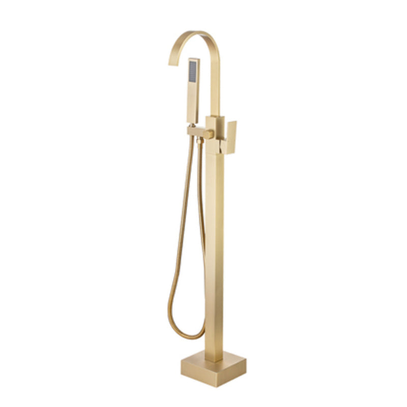 Floor Mounted High Arc Freestanding Tub Filler Copper Freestanding Tub Filler Trim