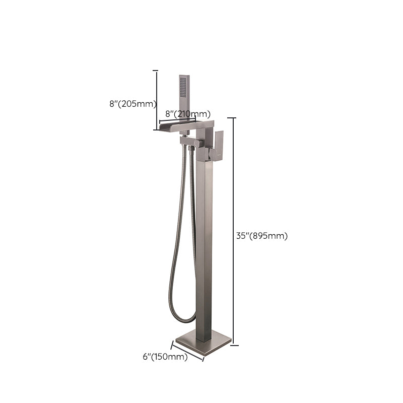 Floor Mounted High Arc Freestanding Tub Filler Copper Freestanding Tub Filler Trim