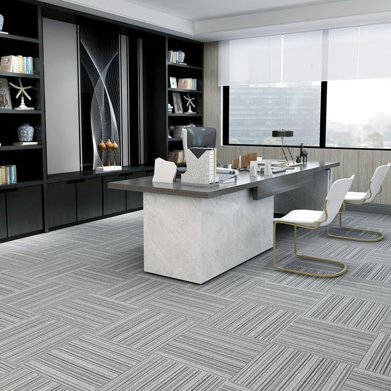 Carpet Floor Tile Striped Pattern Level Loop Interlocking Carpet Tiles