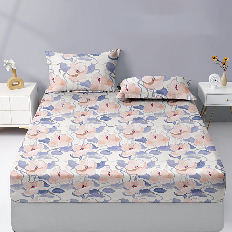 Twill Fitted Sheet Printed Cotton Fade Resistant Breathable Fitted Sheet