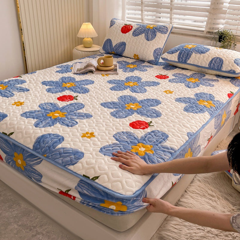 Fade Resistant Fitted Sheet Printed Breathable Fade Resistant Flannel Sheet Set