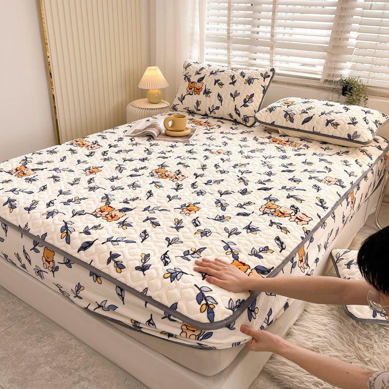 Fade Resistant Fitted Sheet Printed Breathable Fade Resistant Flannel Sheet Set