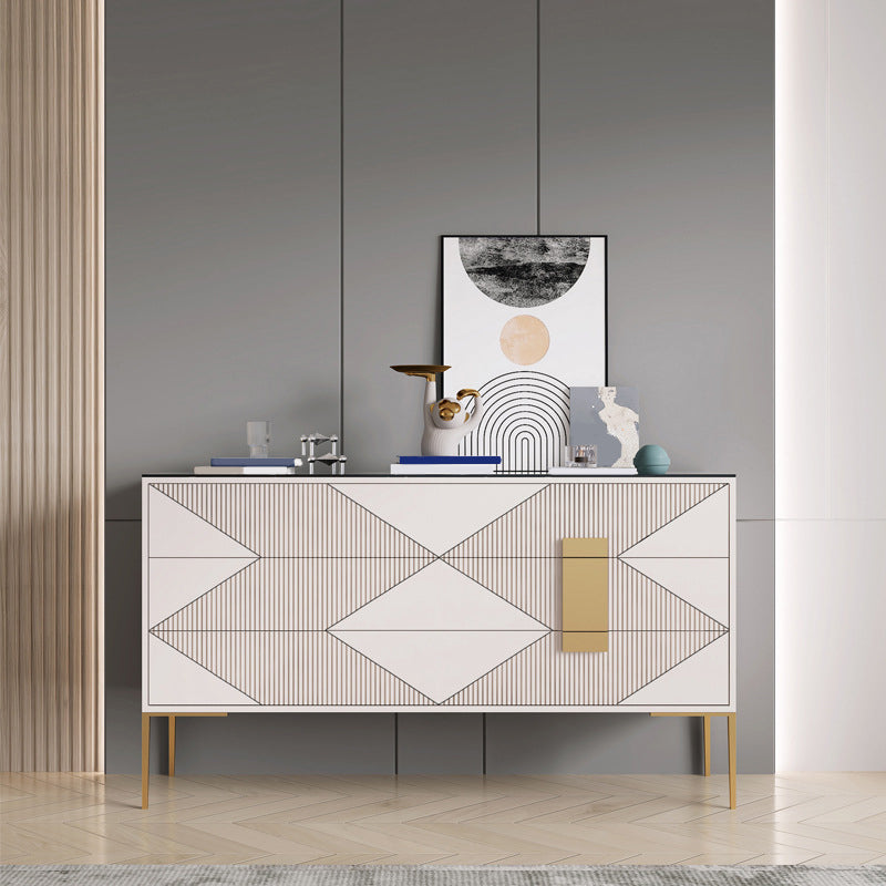 15.6-inch Width Storage Chest Classic Glam Stone Storage Chest Dresser