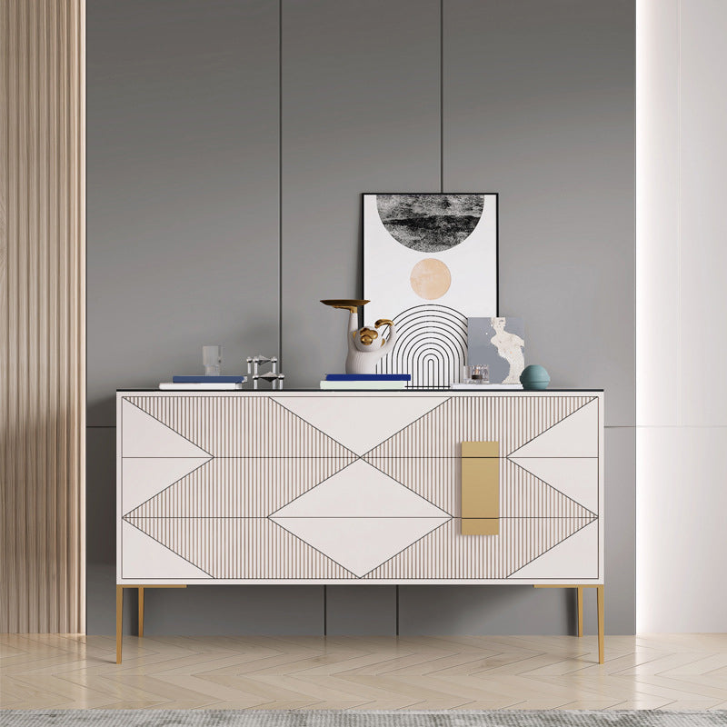 15.6-inch Width Storage Chest Classic Glam Stone Storage Chest Dresser