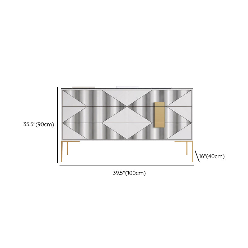 15.6-inch Width Storage Chest Classic Glam Stone Storage Chest Dresser