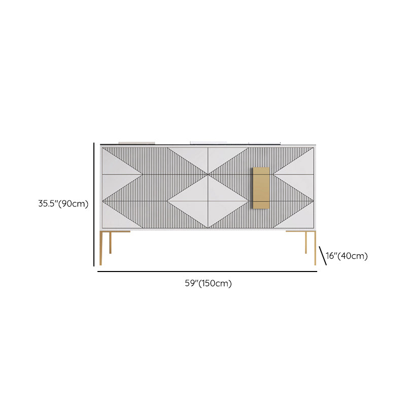 15.6-inch Width Storage Chest Classic Glam Stone Storage Chest Dresser