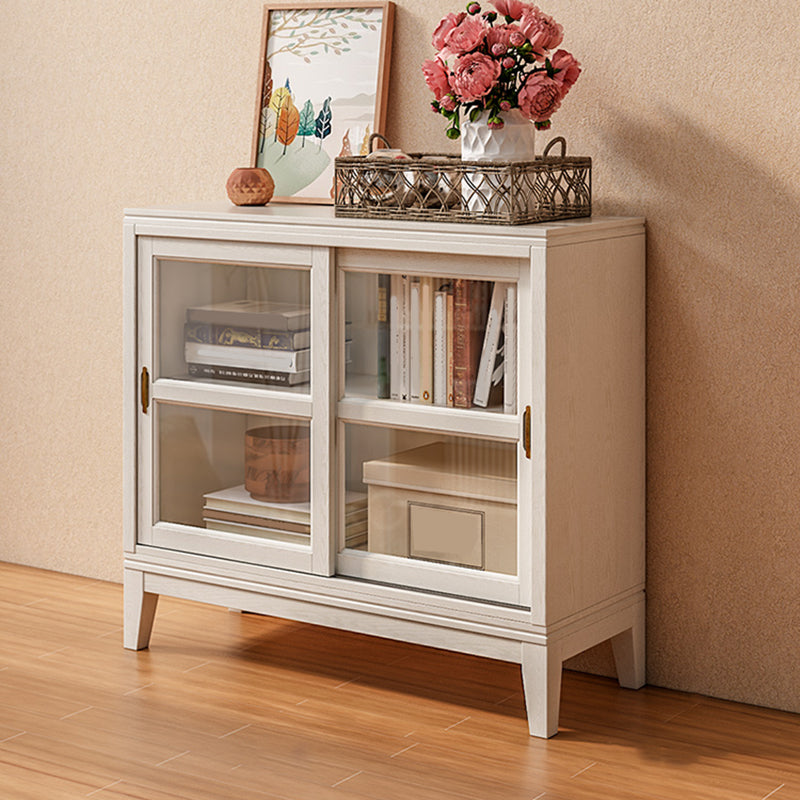 Standard White Bookcase Wooden Contemporary Bookshelf with Doors