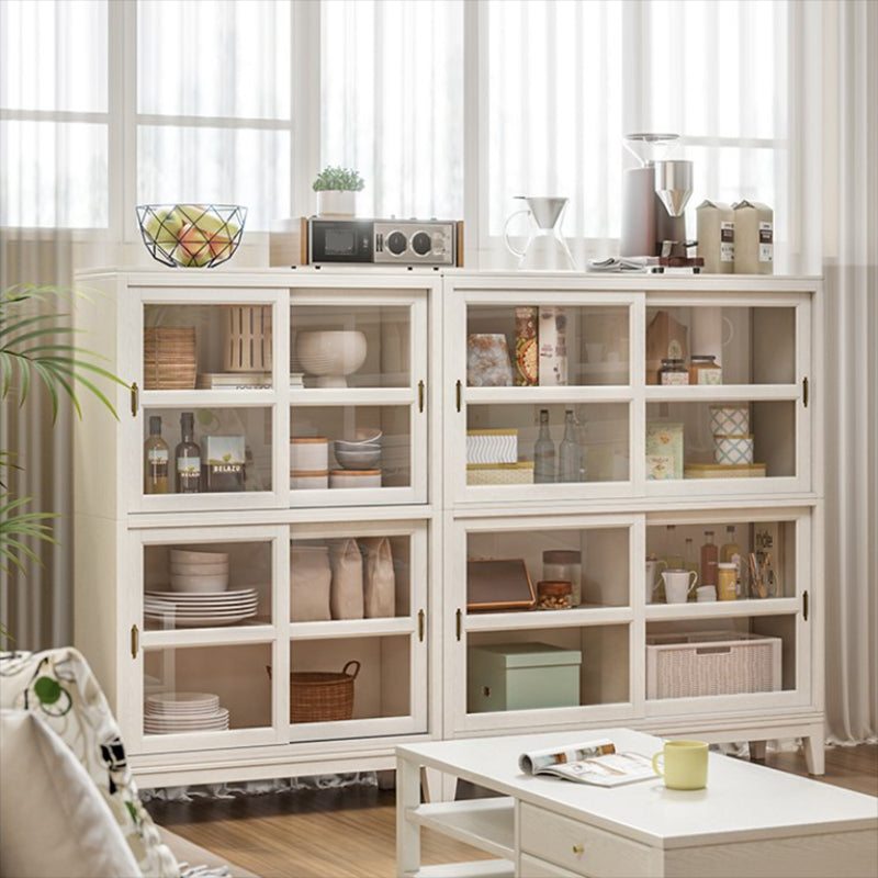 Standard White Bookcase Wooden Contemporary Bookshelf with Doors