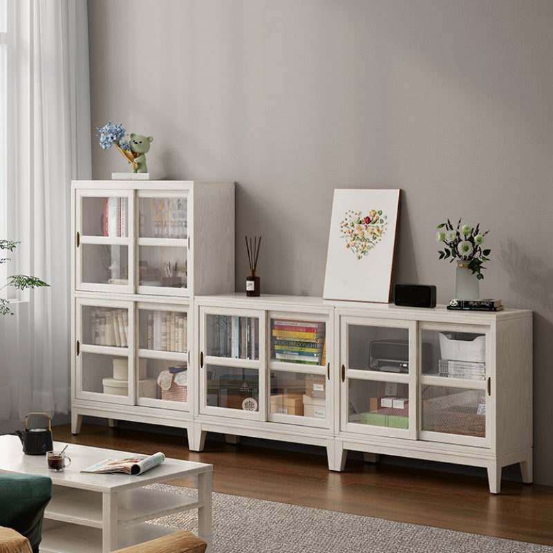 Standard White Bookcase Wooden Contemporary Bookshelf with Doors