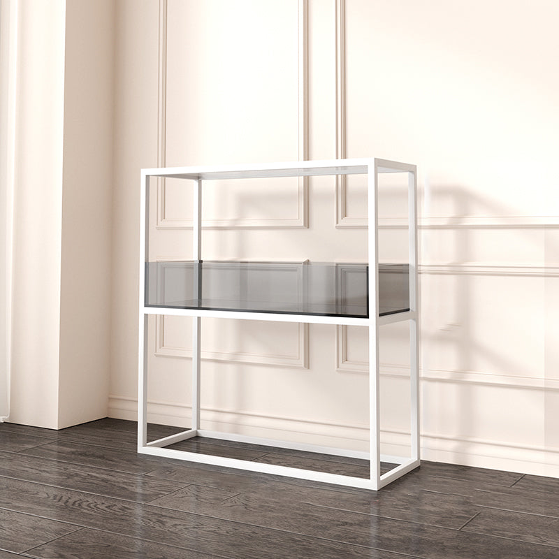 1-Tier Standard Bookshelf Modern Style Open Back Acrylic Bookcase