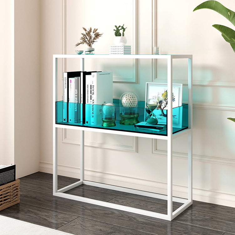 1-Tier Standard Bookshelf Modern Style Open Back Acrylic Bookcase