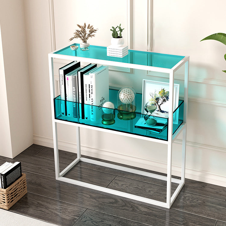 1-Tier Standard Bookshelf Modern Style Open Back Acrylic Bookcase