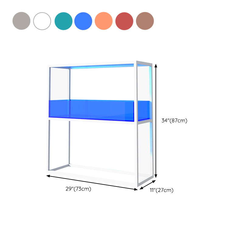 1-Tier Standard Bookshelf Modern Style Open Back Acrylic Bookcase