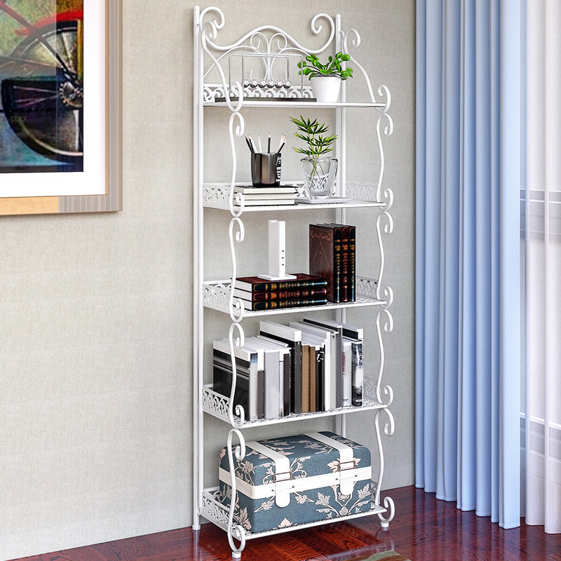 Metal Standard Bookcase Contemporary Open Back Bookshelf with Shelves