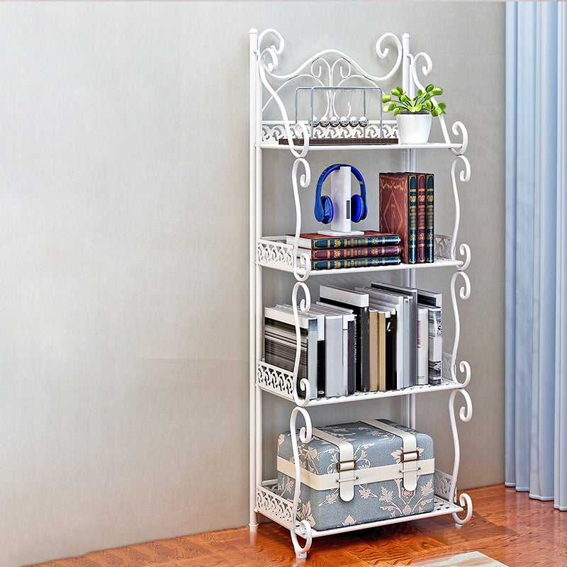 Metal Standard Bookcase Contemporary Open Back Bookshelf with Shelves