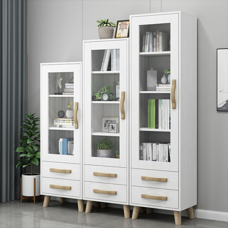 Closed Back Engineered Wood Bookshelf Standard Contemporary Bookcase