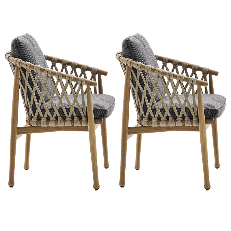 Contemporary Outdoor Bistro Chairs with Water Repellent Finish Cushion