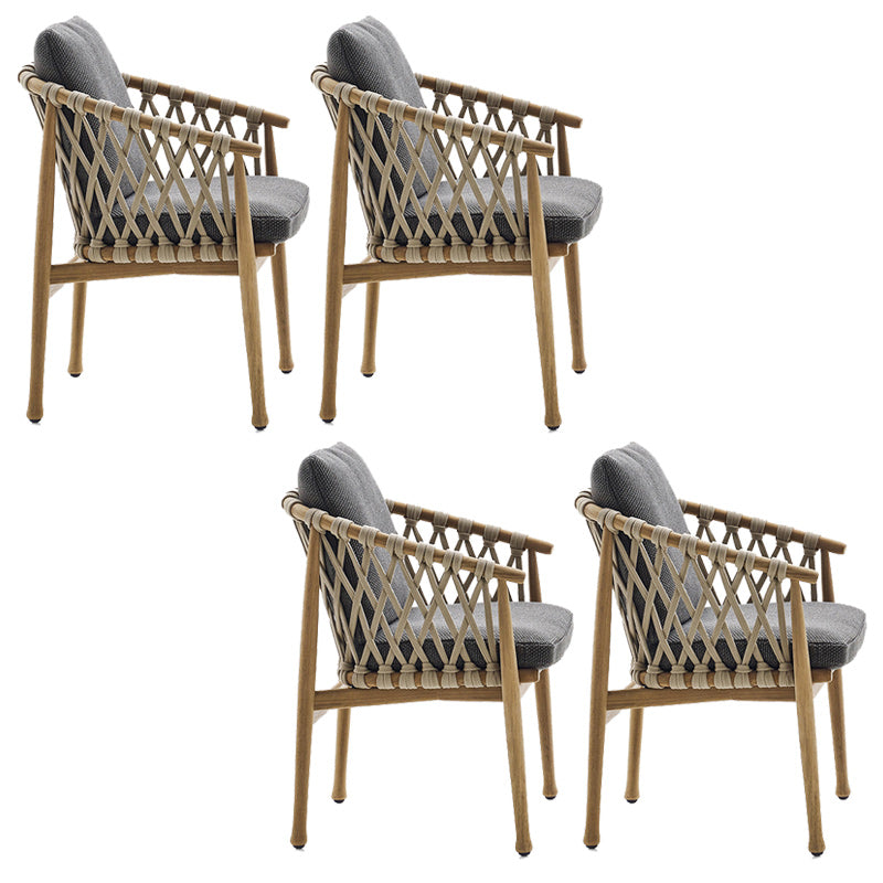 Contemporary Outdoor Bistro Chairs with Water Repellent Finish Cushion
