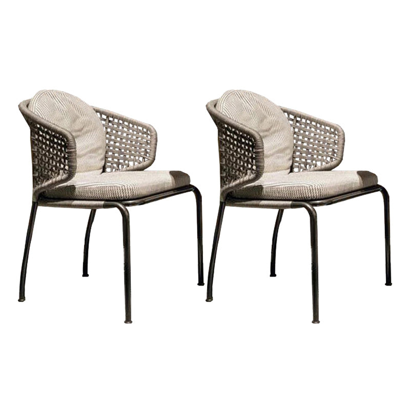 Contemporary Outdoor Bistro Chairs with Water Repellent Finish Cushion
