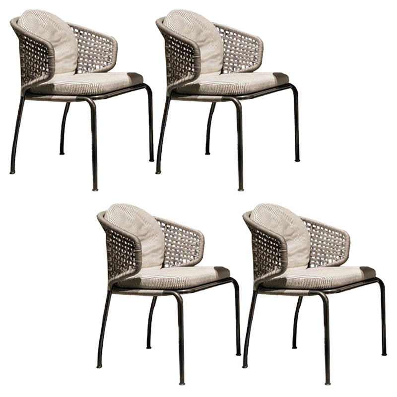 Contemporary Outdoor Bistro Chairs with Water Repellent Finish Cushion