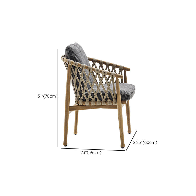 Contemporary Outdoor Bistro Chairs with Water Repellent Finish Cushion