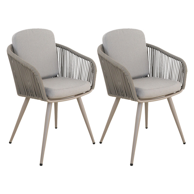 Tropical Faux Rattan Outdoor Chair with Removable Cushion and Arm