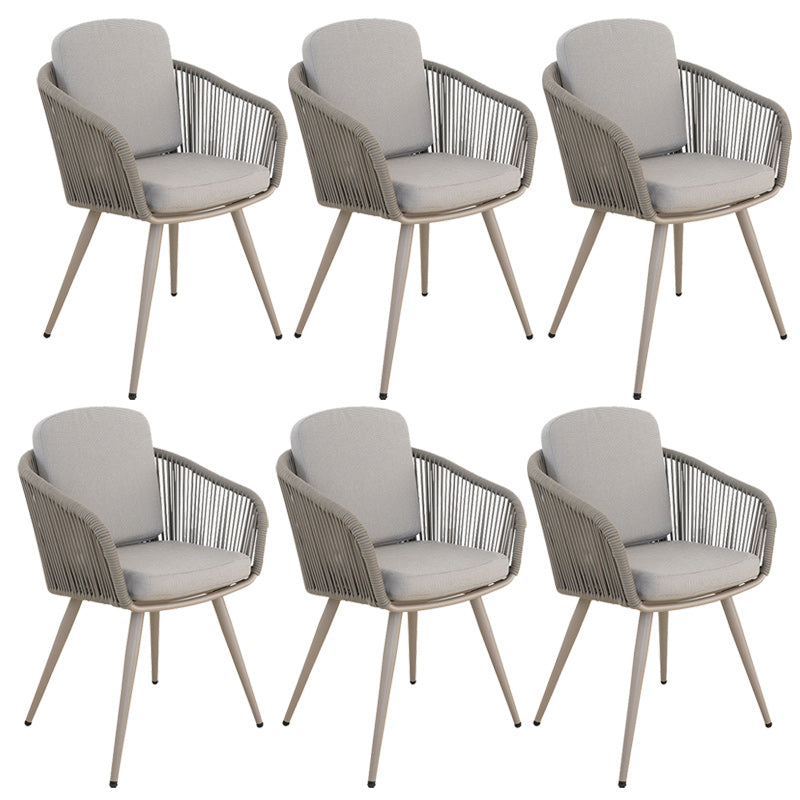 Tropical Faux Rattan Outdoor Chair with Removable Cushion and Arm