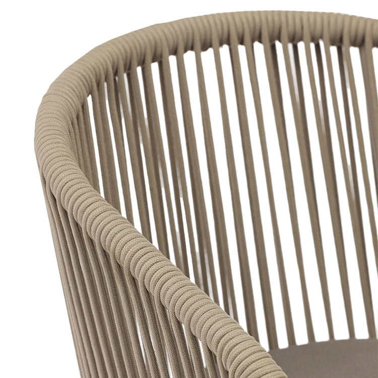 Tropical Faux Rattan Outdoor Chair with Removable Cushion and Arm