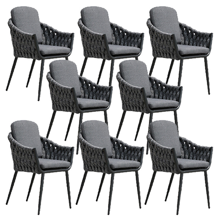 Tropical Faux Rattan Outdoor Chair with Removable Cushion and Arm