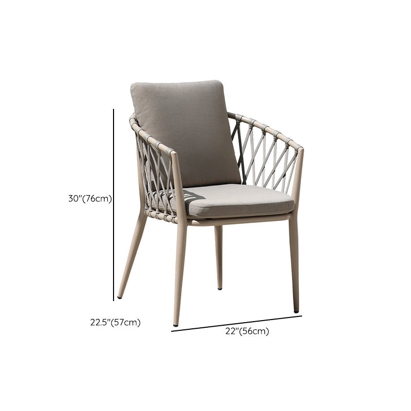 Tropical Faux Rattan Outdoor Chair with Removable Cushion and Arm