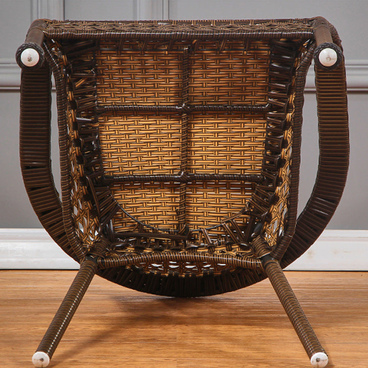 Tropical Dark Brown Indoor/ Outdoor Arm Chair in Faux Rattan
