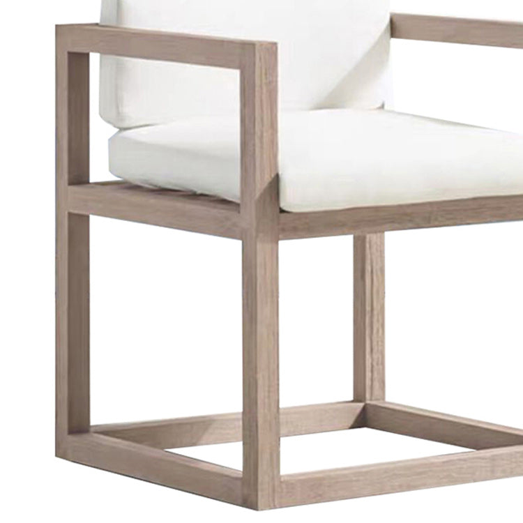 Contemporary White Patio Dining Chair with UV Protective Finish Cushion