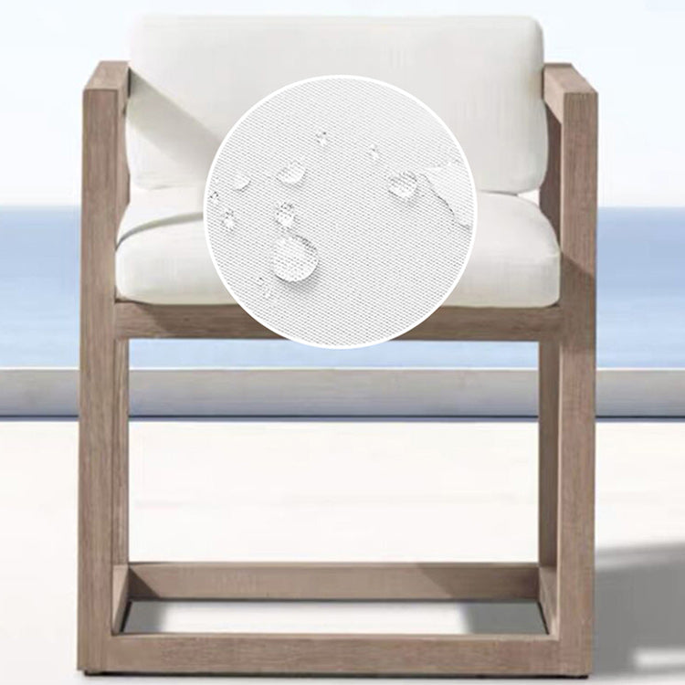 Contemporary White Patio Dining Chair with UV Protective Finish Cushion