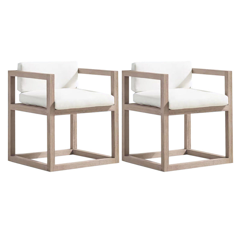 Contemporary White Patio Dining Chair with UV Protective Finish Cushion