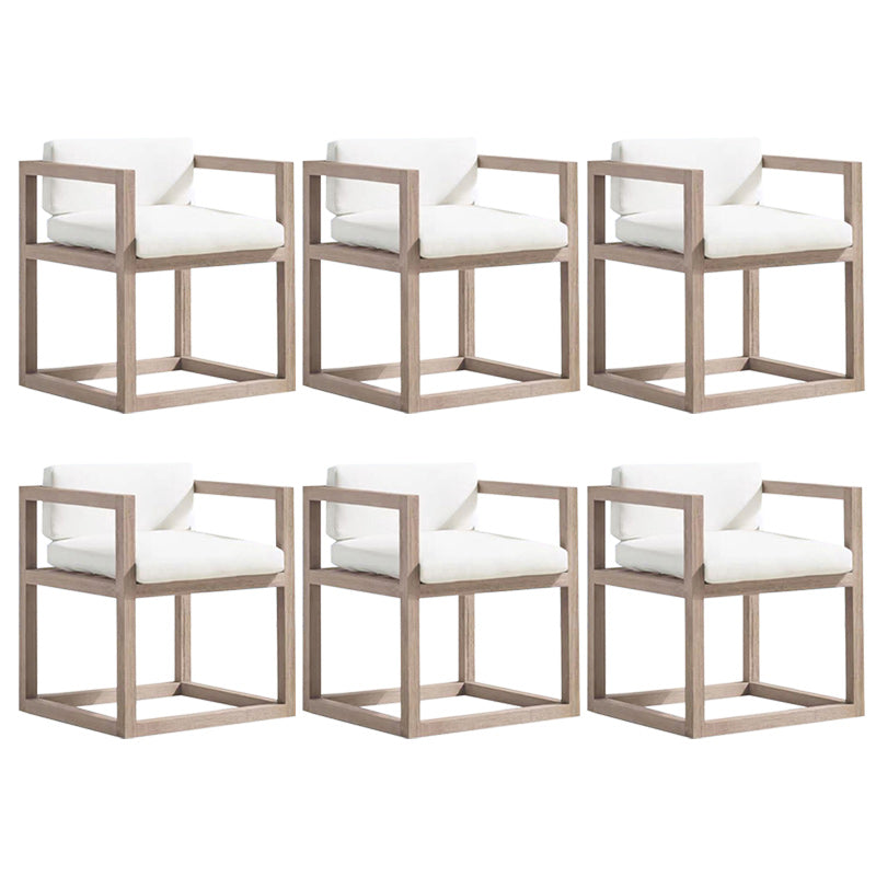Contemporary White Patio Dining Chair with UV Protective Finish Cushion