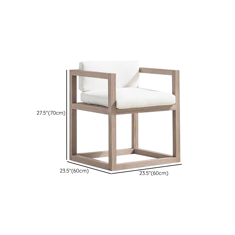 Contemporary White Patio Dining Chair with UV Protective Finish Cushion
