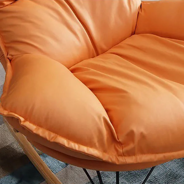 Classic Rocker Chair Pure Color Indoor Velvet Rocking Chair with Dark legs