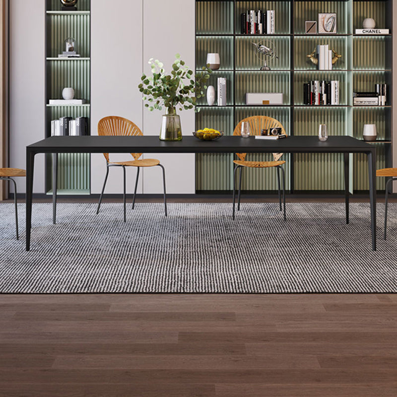 Black Stone Rectangle Dining Table Set 1/4/5/6 Pieces Dinette Set for Home