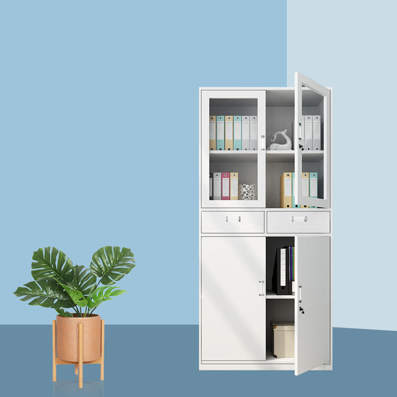 Modern File Cabinet Steel Adjustable Storage Shelves and Locking Drawers Cabinet