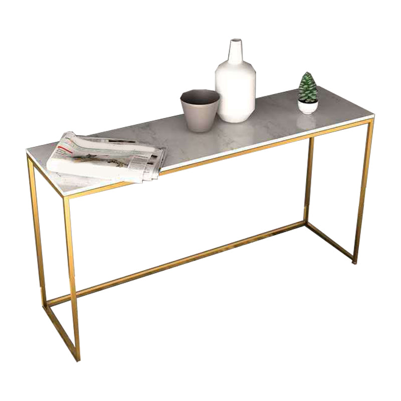 Glam Marble Console Sofa Table Gold Frame Accent Table for Hall