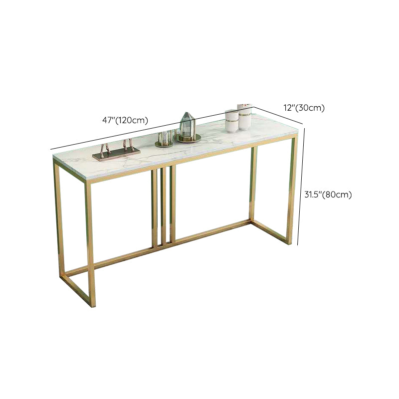 Glam Marble Console Sofa Table Gold Frame Accent Table for Hall