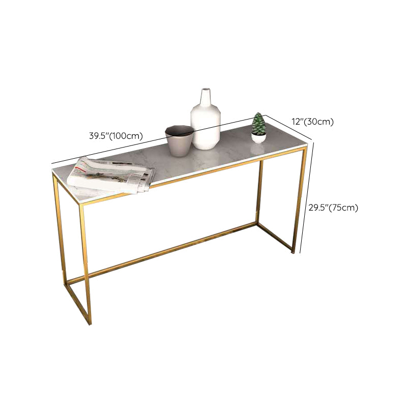 Glam Marble Console Sofa Table Gold Frame Accent Table for Hall